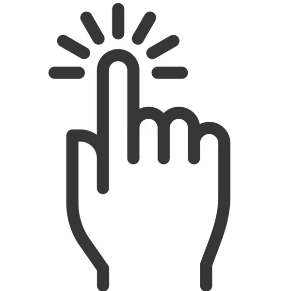 Ikon Tangan Gestur Jari Dalam Gaya Garis Luar - Stok Vektor
