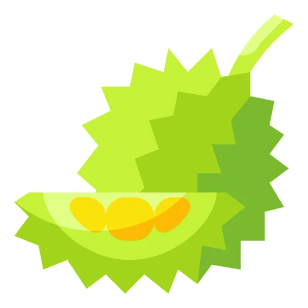 Icono Fruta Comida Durian Estilo Plano — Vector de stock