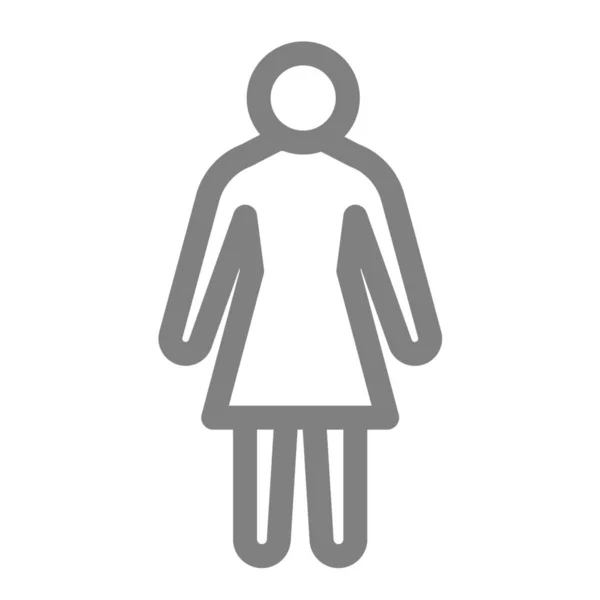 Mänsklig Toalett Kvinna Ikon Kontur Stil — Stock vektor