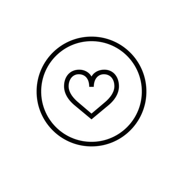Heart Love Sign Icon Outline Style — Stock Vector