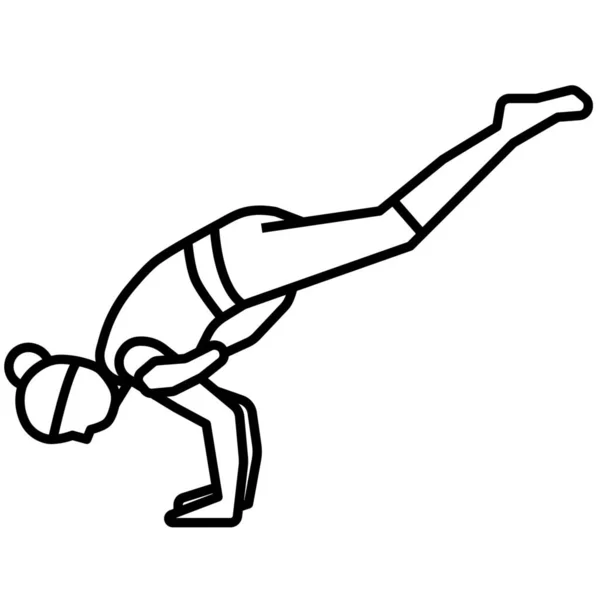 Luftlinie Fliegenden Pose Symbol Outline Stil — Stockvektor