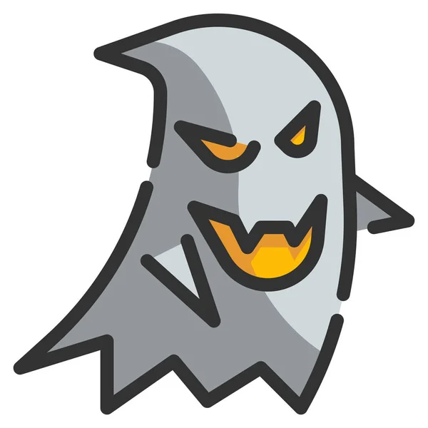 Ghost Halloween Horror Icon Filled Outline Style — Stock Vector