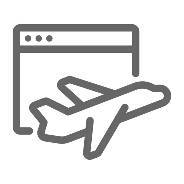 Uçak Çevrimiçi Uçak Ikonu — Stok Vektör