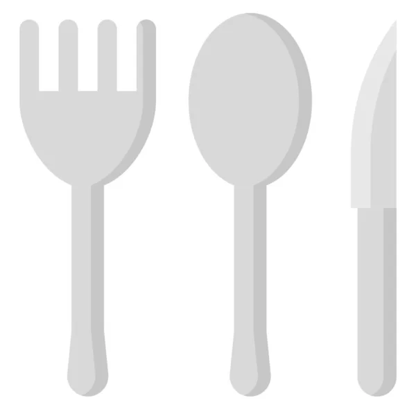 Fork Kitchen Knife Icon Flat Style — Stock Vector