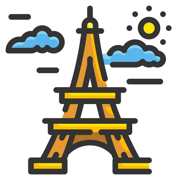 Icono Arquitectónico Eiffel Europe — Vector de stock