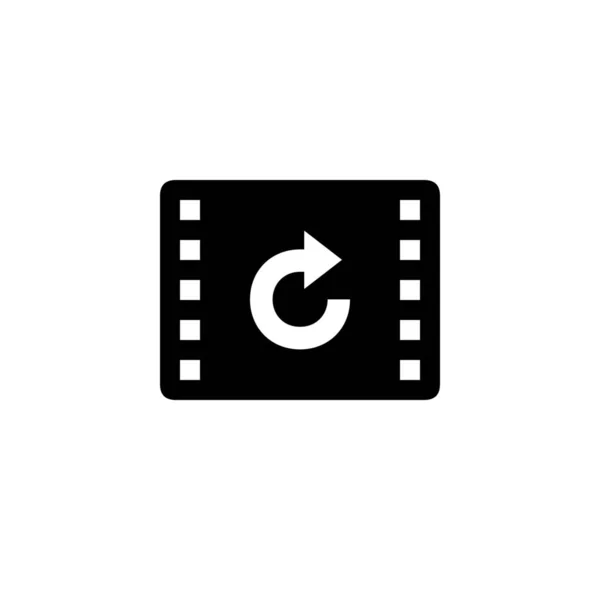 Film Media Refresh Icoon Solid Stijl — Stockvector