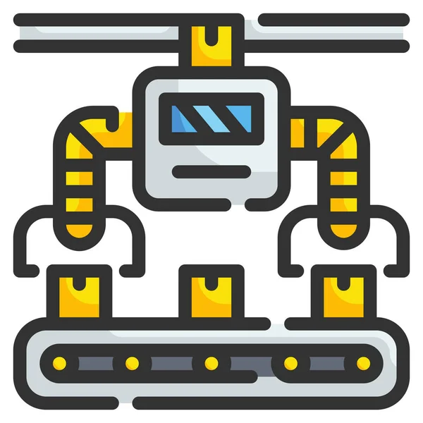 Robot Automatisch Productie Icoon — Stockvector