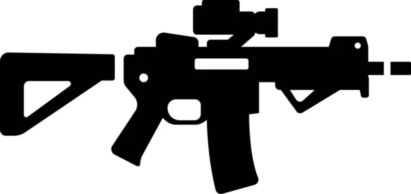 Pistola Icono Militar Estilo Sólido — Vector de stock