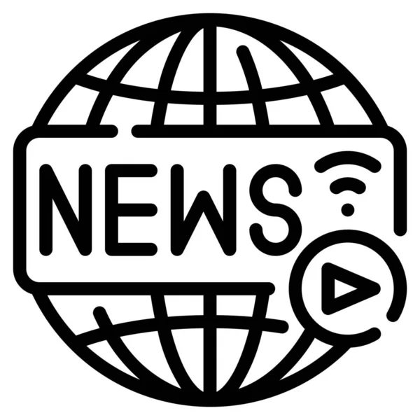 Noticias Icono Comunicación Global — Vector de stock