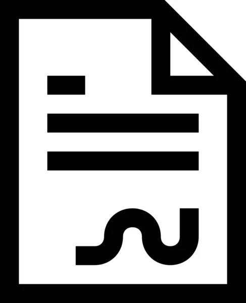 Contract Document Juridisch Pictogram Contouren Stijl — Stockvector