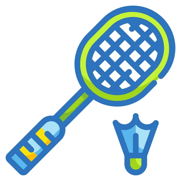 Bádminton Concurso Shuttlecock Icono Estilo Contorno Lleno — Vector de stock