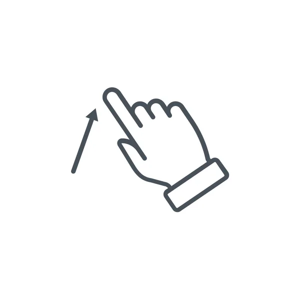 Klicka Finger Gest Ikon Kontur Stil — Stock vektor