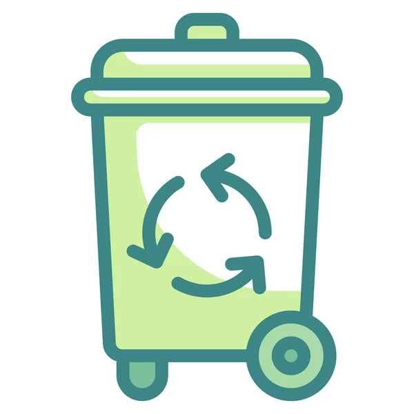 Bin Écologie Recycler Icône Dans Style Contour Rempli — Image vectorielle