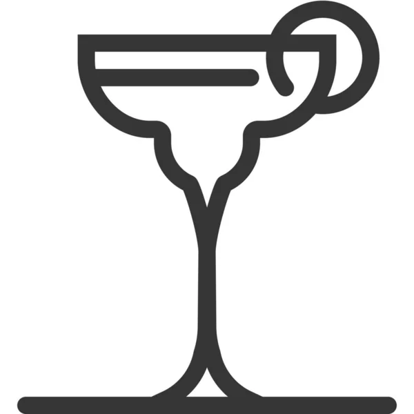 Ikona Alkoholického Nápoje Stylu Osnovy — Stockový vektor