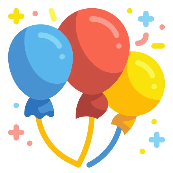 Fiesta Globos Icono Cumpleaños Categoría Año Nuevo — Vector de stock