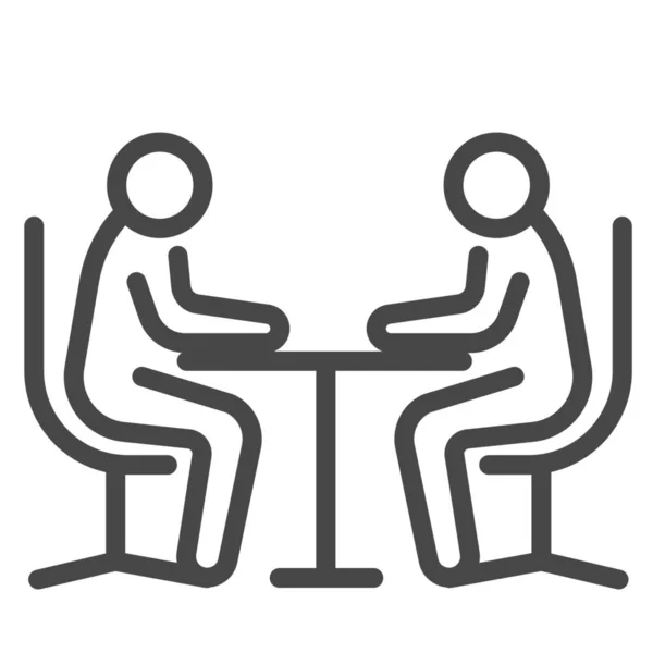 Business Businessman Meeting Icon Outline Style — Vetor de Stock