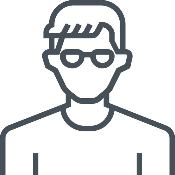 Аватары Очки Мужской Значок Стиле Outline — стоковый вектор