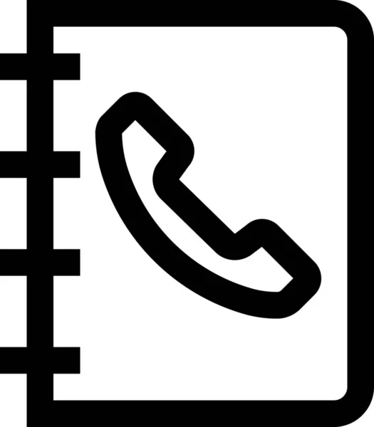 Book Call Cell Icon Outline Style — 스톡 벡터