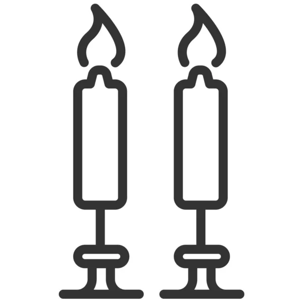 Velas Icono Luz China Estilo Esquema — Archivo Imágenes Vectoriales