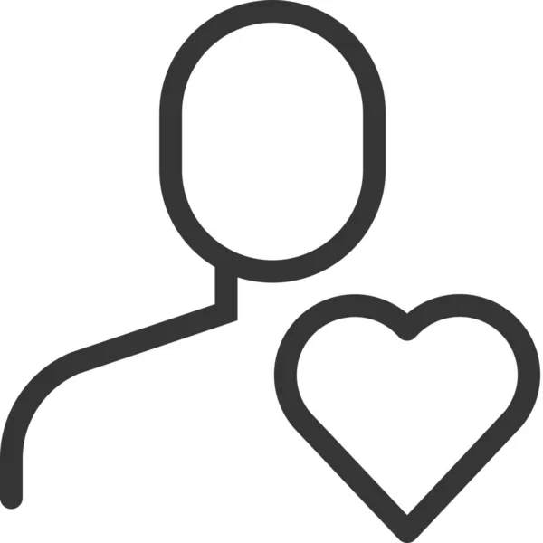 Icona Dell Amore Del Cuore Avatar Stile Outline — Vettoriale Stock