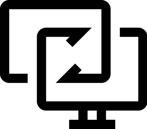Ordinateur Connecter Icône Fichier Dans Style Outline — Image vectorielle