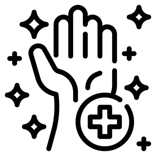 Guantes Limpieza Icono Mano Estilo Esquema — Vector de stock