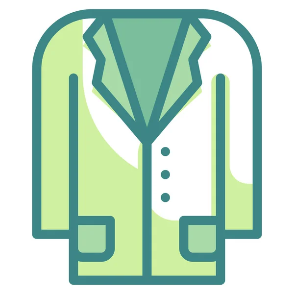 Robe Manteau Icône Vêtements Dans Style Contour Rempli — Image vectorielle