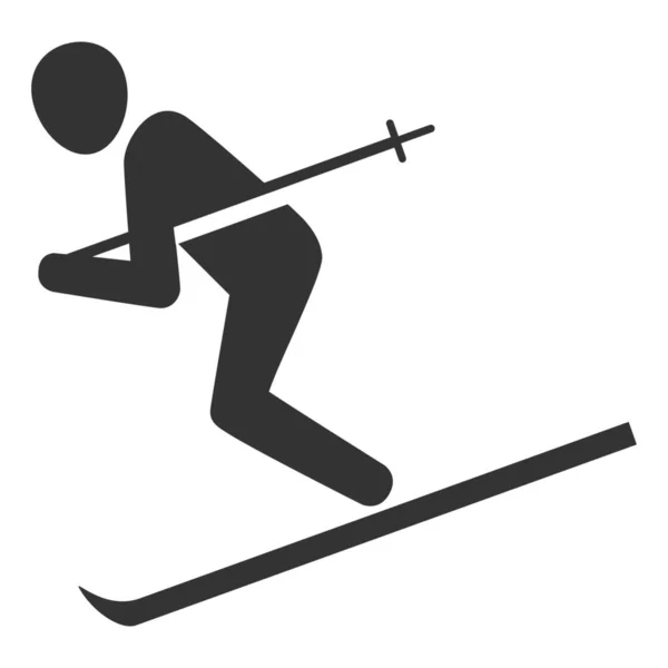 Action Outdoor Ski Icon Solid Style — Stock Vector