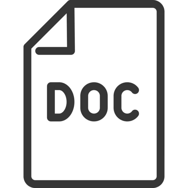 Computadora Doc Documento Icono Estilo Esquema — Vector de stock
