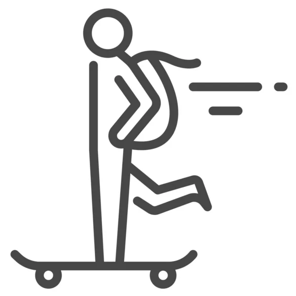 Icône Personnelle Transport Skateboard Dans Style Outline — Image vectorielle