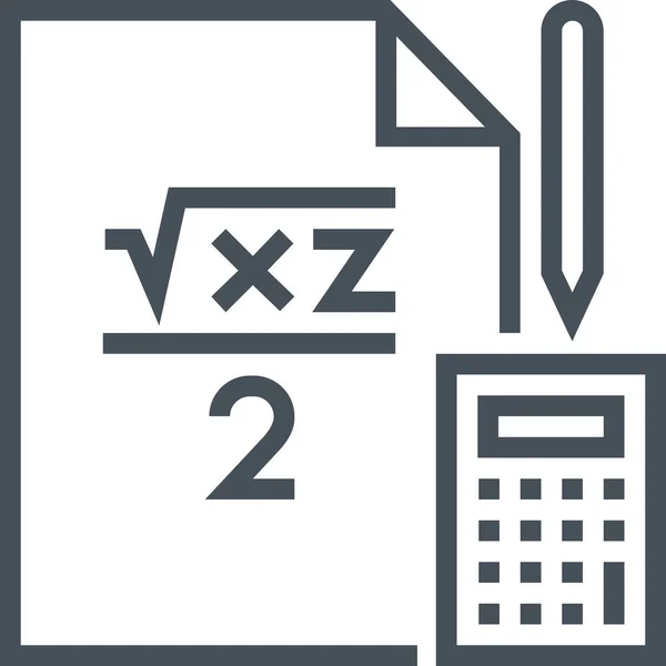 Calculadora Educación Matemática Icono Estilo Esquema — Vector de stock
