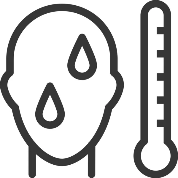 Ícone Saúde Corporal Temperatura Categoria Coronavirus Covid —  Vetores de Stock