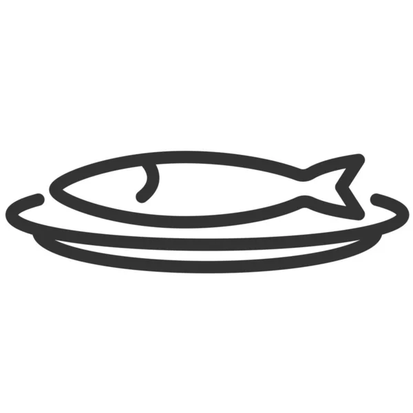 Icono Comida Pescado Chino Estilo Esquema — Vector de stock