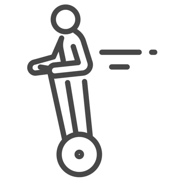 Ikon Segway Pribadi Monowheel Dalam Gaya Outline - Stok Vektor