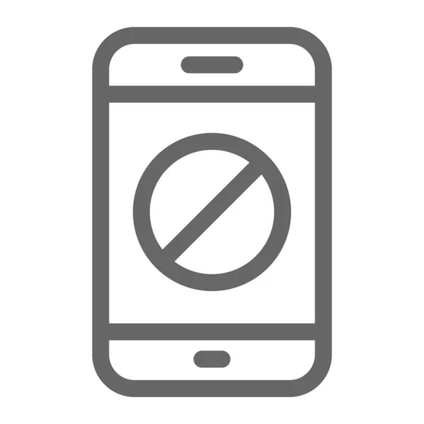 Cep Telefonu Aygıtı Simgesini Outline Biçiminde Yasakla — Stok Vektör