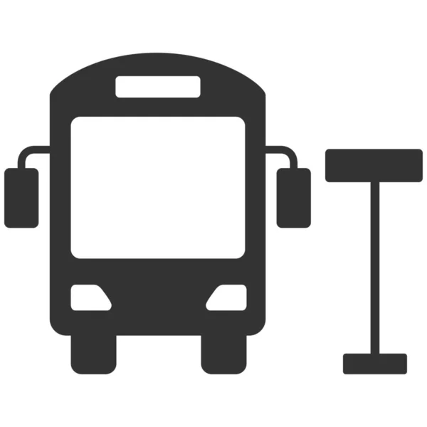 ソリッドスタイルのバス停留所アイコン — ストックベクタ