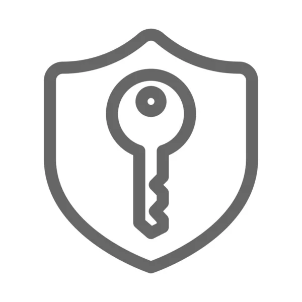 轮廓式的密钥保护安全图标 — 图库矢量图片