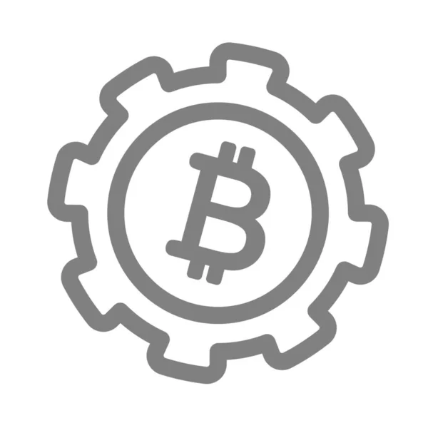 Icono Configuración Menagement Bitcoin Estilo Esquema — Vector de stock