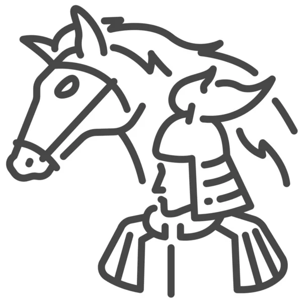 Ancienne Icône Cavalier Cavalerie Dans Style Outline — Image vectorielle