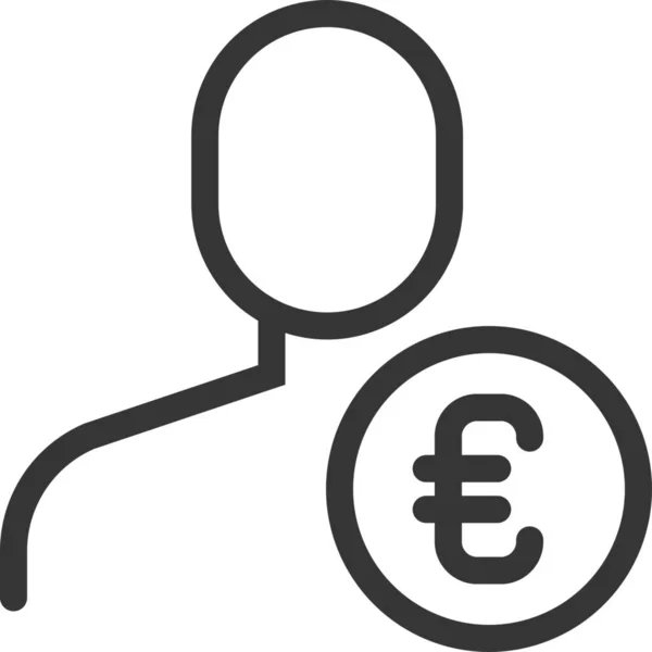 Avatar Euro Mannelijk Icoon Outline Stijl — Stockvector