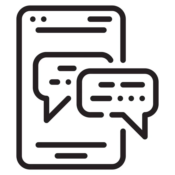 Icono Del Teléfono Chat Aplicación Estilo Esquema — Archivo Imágenes Vectoriales