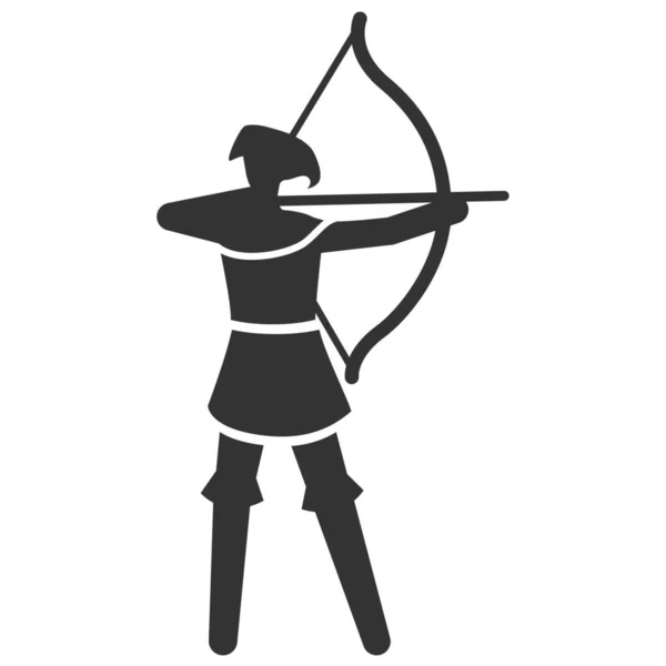 Archer Archery Arrow Icon Solid Style — Stock Vector