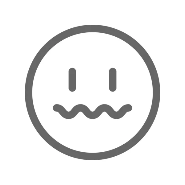 Összezavarja Zavaros Emoji Ikon Vázlatos Stílusban — Stock Vector