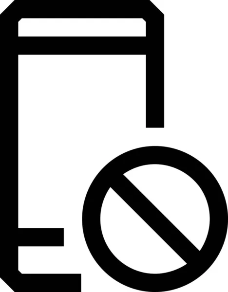 Mobiele Telefoon Kruis Verboden Pictogram Outline Stijl — Stockvector