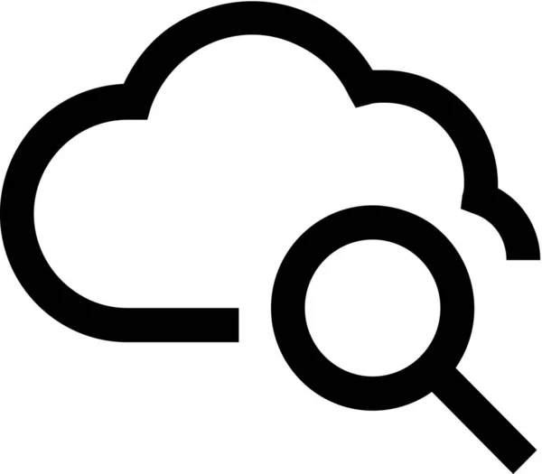 Icona Cloud Database Hosting Stile Contorno — Vettoriale Stock