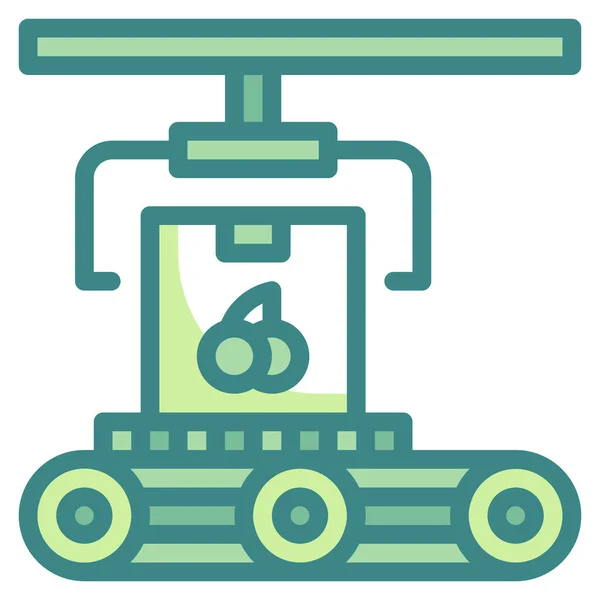 Icône Logistique Livraison Convoyeur Dans Style Contour Rempli — Image vectorielle