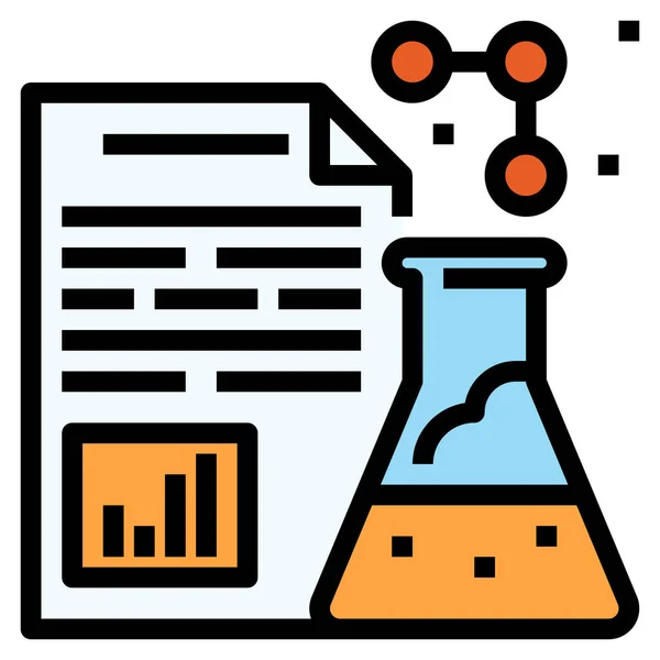 Ikona Experimentálního Deníku Chemie Stylu Vyplněného Osnovy — Stockový vektor