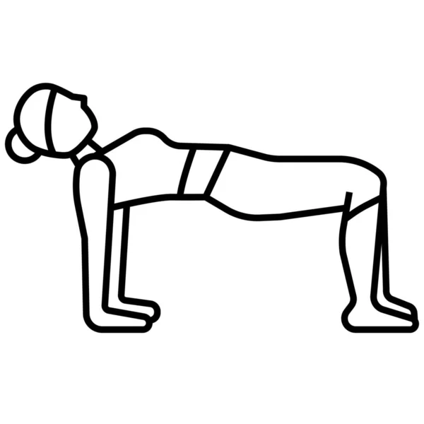 Krabben Pose Yoga Ikone Outline Stil — Stockvektor