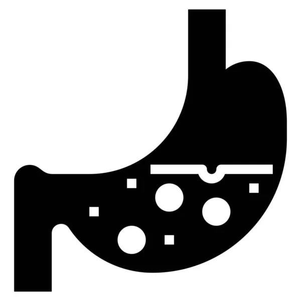 Flatulence Digestion Icône Gastrique Style Solide — Image vectorielle