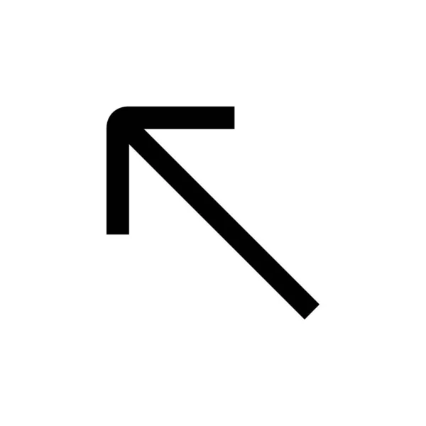 Pfeil Diagonales Linkes Symbol Outline Stil — Stockvektor